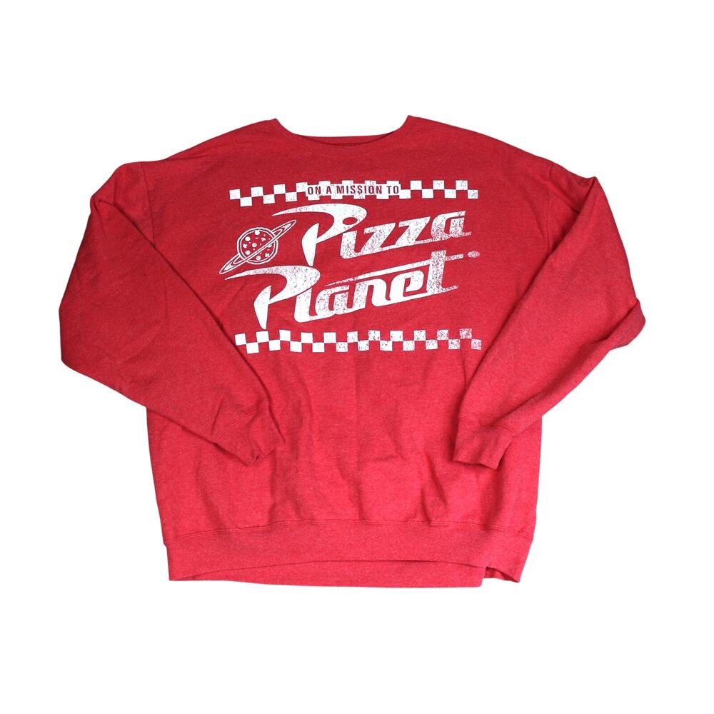 Disney Parks Toy Story Pizza Planet Sweatshirt Unisex XL Red Vacation Travel